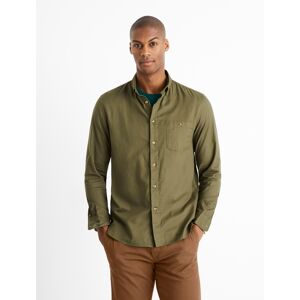 Celio Shirt Twill Regular Carobone - Mens Kaki S Celio Shirt Twill Regular Carobone - Mens Kaki S