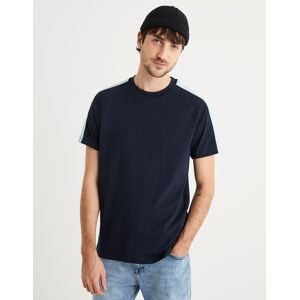 Celio T-Shirt Teba With Stripes - Mens Čierna S Celio T-Shirt Teba With Stripes - Mens Čierna S