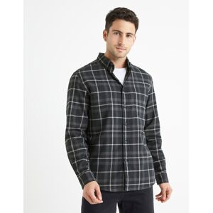 Pánska Košeľa Celio Checkered Šedá S Pánska Košeľa Celio Checkered Šedá S