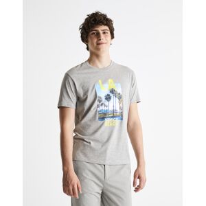Celio Cesouth L.A. Cotton T-Shirt - Men'S Šedá S Celio Cesouth L.A. Cotton T-Shirt - Men'S Šedá S