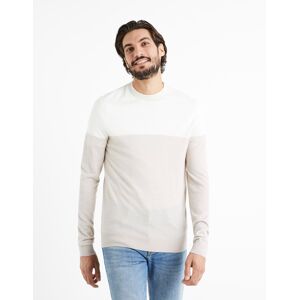 Svetre Pre Mužov Celio - Béžová Biela Xxl Svetre Pre Mužov Celio - Béžová Biela Xxl