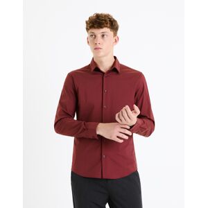 Celio Slim Shirt Masantal - Mens Tmavočervená Xl Celio Slim Shirt Masantal - Mens Tmavočervená Xl