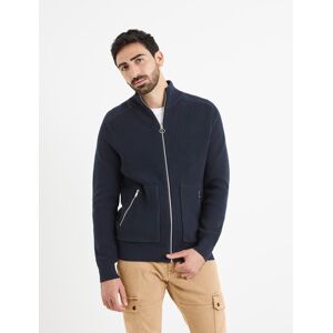Tmavomodrá Basic Mikina Celio Vezipper Šedá S Tmavomodrá Basic Mikina Celio Vezipper Šedá S