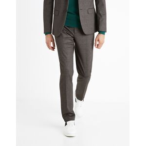 Šedé Pánske Oblekové Slim Fit Nohavice Celio Comaglia Hnedá 30 Šedé Pánske Oblekové Slim Fit Nohavice Celio Comaglia Hnedá 30