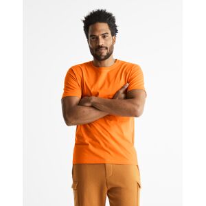 Celio Bavlnené Tričko Tebase - Muži Oranžová S Celio Bavlnené Tričko Tebase - Muži Oranžová S