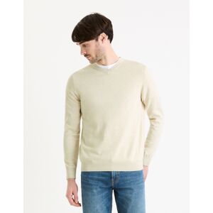Krémový Pánsky Basic Sveter Celio Decotonv Krémová Xxl Krémový Pánsky Basic Sveter Celio Decotonv Krémová Xxl