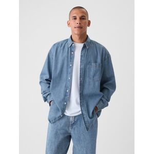 Gap Denim Oversize Shirt - Men'S Modrá Xs Gap Denim Oversize Shirt - Men'S Modrá Xs