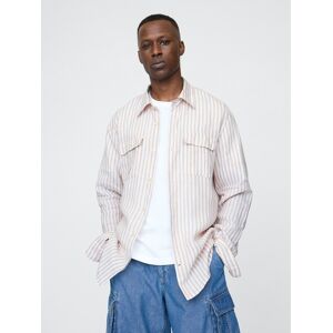 Gap Linen Shirt Classic Shirt - Men'S Šedá Xl Gap Linen Shirt Classic Shirt - Men'S Šedá Xl