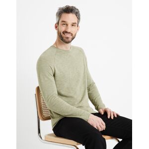 Zelený Pánsky Melírovaný Sveter Celio Dereveur Krémová S Zelený Pánsky Melírovaný Sveter Celio Dereveur Krémová S