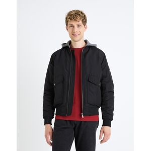Celio Bomber Jacket With Hood, Fujameshoo - Mens Čierna L Celio Bomber Jacket With Hood, Fujameshoo - Mens Čierna L
