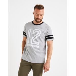 Svetlošedé Pánske Tričko S Potlačou Celio Šedá S Svetlošedé Pánske Tričko S Potlačou Celio Šedá S