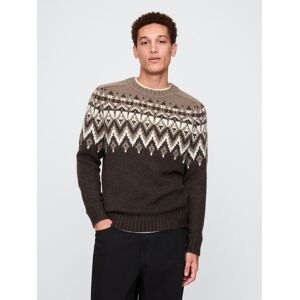 Gap Sweater With Wool Blend Fair Isle - Men'S Hnedá M Gap Sweater With Wool Blend Fair Isle - Men'S Hnedá M