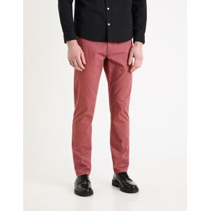 Vínové Pánske Chino Nohavice Celio Tocharles Ružová 32/34 Vínové Pánske Chino Nohavice Celio Tocharles Ružová 32/34