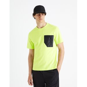 Celio T-Shirt With Pocket Fepotech - Mens Krémová S Celio T-Shirt With Pocket Fepotech - Mens Krémová S
