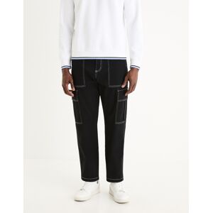 Celio Pánske Cargo Nohavice Gocontrast Čierna 33 Celio Pánske Cargo Nohavice Gocontrast Čierna 33