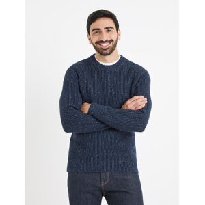 Tmavomodrý Pánsky Žíhaný Sveter Celio Modrá S Tmavomodrý Pánsky Žíhaný Sveter Celio Modrá S