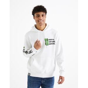 Biela Pánska Mikina S Kapucňou Celio Minecraft Biela Xxl Biela Pánska Mikina S Kapucňou Celio Minecraft Biela Xxl