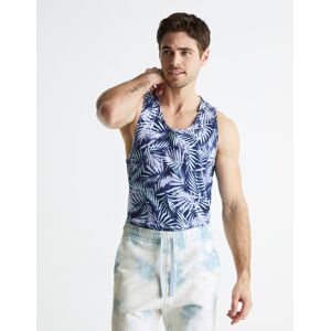 Celio Patterned Tank Top Bevild - Men'S Modrá Xxl Celio Patterned Tank Top Bevild - Men'S Modrá Xxl
