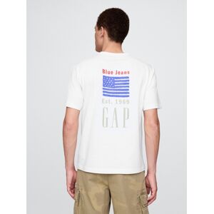 Gap T-Shirt With Americana Logo - Men'S Biela L Gap T-Shirt With Americana Logo - Men'S Biela L