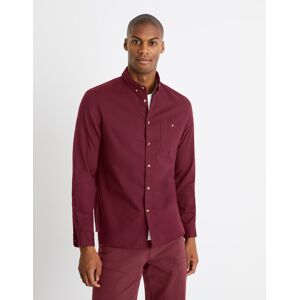 Celio Shirt Twill Regular Carobone - Mens Tmavočervená S Celio Shirt Twill Regular Carobone - Mens Tmavočervená S