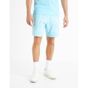 Svetlomodré Pánske Vzorované Teplákové Kraťasy Celio Doplaced Biela Xl Svetlomodré Pánske Vzorované Teplákové Kraťasy Celio Doplaced Biela Xl
