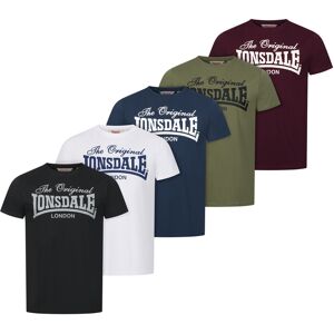 Pánske Tričká 5 Kusov Lonsdale Čierna M Pánske Tričká 5 Kusov Lonsdale Čierna M