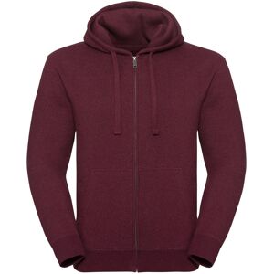 Men'S Authentic Melange Zipped Hooded Sweat Russell Tmavočervená 3xl Men'S Authentic Melange Zipped Hooded Sweat Russell Tmavočervená 3xl