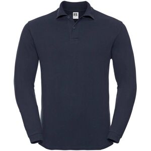 Navy Blue Long Sleeve Polo Shirt Russell Modrá S Navy Blue Long Sleeve Polo Shirt Russell Modrá S