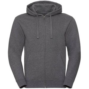 Men'S Authentic Melange Zipped Hooded Sweat Russell Šedá M Men'S Authentic Melange Zipped Hooded Sweat Russell Šedá M