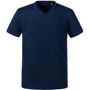 Men'S Pure Organic V-Neck Russell T-Shirt Modrá M Men'S Pure Organic V-Neck Russell T-Shirt Modrá M
