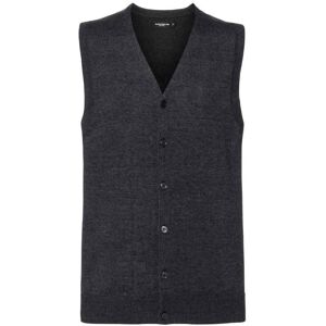 RUSSELL Men'S Sleeveless Cardigan, Neckline V R719m 50/50 50% Cotton 50% Acrylic Cottonblend Tm Weave 12 275g Šedá M RUSSELL Men'S Sleeveless Cardigan, Neckline V R719m 50/50 50% Cotton 50% Acrylic Cottonblend Tm Weave 12 275g Šedá M