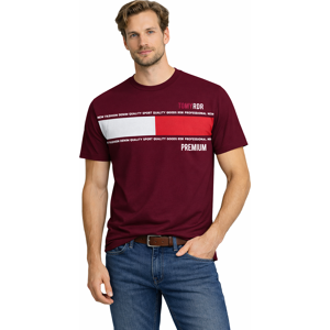 Pánske Tričko Jumper Burgundy Biela Xl Pánske Tričko Jumper Burgundy Biela Xl