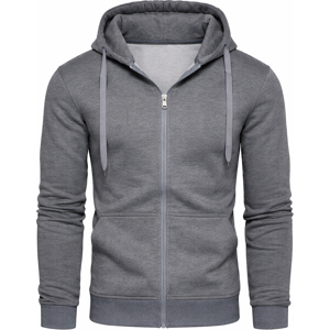 J.Style - Pánska Mikina Na Zips Tmavosivá Šedá Xxl J.Style - Pánska Mikina Na Zips Tmavosivá Šedá Xxl