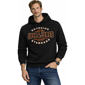 Pánska Mikina Jack & Jones S Kapucňou Čierna M Pánska Mikina Jack & Jones S Kapucňou Čierna M