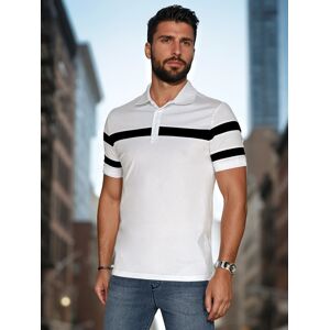 DStreet Pánska Biela Polo Košeľa S Pruhmi Šedá Xxl DStreet Pánska Biela Polo Košeľa S Pruhmi Šedá Xxl