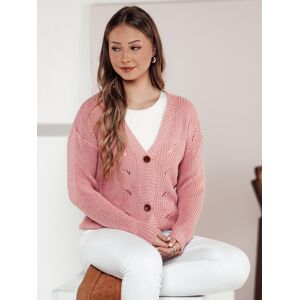 DStreet Dámsky Rozopínací Sveter Knitvia Ružový Biela One Size DStreet Dámsky Rozopínací Sveter Knitvia Ružový Biela One Size