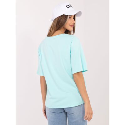 RUE PARIS Oversize Tričko V Mätovej Farbe Modrá S RUE PARIS Oversize Tričko V Mätovej Farbe Modrá S