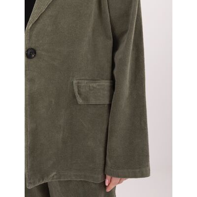 RUE PARIS Khaki Manšestrové Sako Kaki One Size RUE PARIS Khaki Manšestrové Sako Kaki One Size