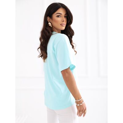 RUE PARIS Mätové Oversize Tričko S Okrúhlym Výstrihom Biela L RUE PARIS Mätové Oversize Tričko S Okrúhlym Výstrihom Biela L