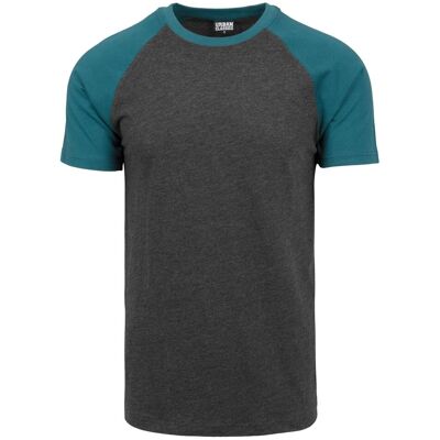 Urban Classics Raglan Contrast Tee Charcoal/green-Green Čierna L Urban Classics Raglan Contrast Tee Charcoal/green-Green Čierna L