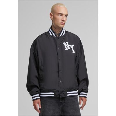 Mister Tee Men'S Jacket New York Arc Light College Jacket Black Šedá M Mister Tee Men'S Jacket New York Arc Light College Jacket Black Šedá M