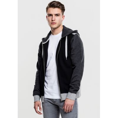 Urban Classics Pánska Trojfarebná Mikina Na Zips Čierna S Urban Classics Pánska Trojfarebná Mikina Na Zips Čierna S