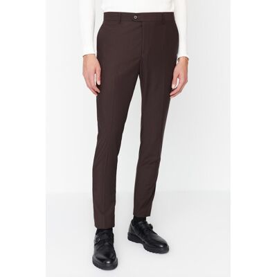 Trendyol Hnedé Pánske Slim Fit Nohavice Na Žehlenie Čierna 38 Trendyol Hnedé Pánske Slim Fit Nohavice Na Žehlenie Čierna 38