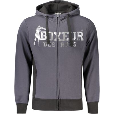 BOXEUR DES RUES Šedá Mikina Na Zips S Kapucňou Xl BOXEUR DES RUES Šedá Mikina Na Zips S Kapucňou Xl