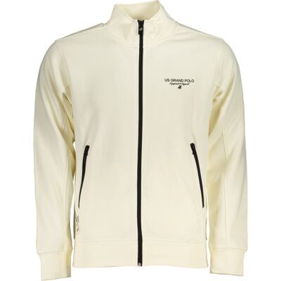U.S. GRAND Us Grand Polo Men'S White Zip Sweatshirt Krémová Xxl U.S. GRAND Us Grand Polo Men'S White Zip Sweatshirt Krémová Xxl