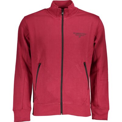 U.S. GRAND Us Grand Polo Men'S Red Zip Sweatshirt Tmavočervená M U.S. GRAND Us Grand Polo Men'S Red Zip Sweatshirt Tmavočervená M