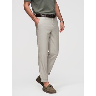 Ombre Pánske Regular Fit Chino Nohavice S Elastickým Pásom Šedá S Ombre Pánske Regular Fit Chino Nohavice S Elastickým Pásom Šedá S