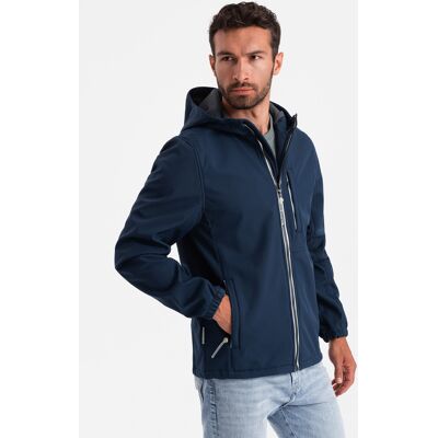 Ombre Men'S Softshell Jacket With Fleece Center - Navy Blue Modrá L Ombre Men'S Softshell Jacket With Fleece Center - Navy Blue Modrá L