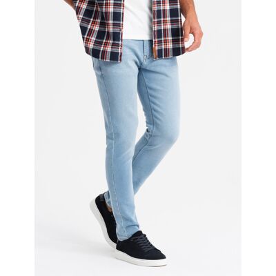 Ombre Men'S Tailored Denim Slim Fit Pants With Elastane - Blue Svetlomodrá Xl Ombre Men'S Tailored Denim Slim Fit Pants With Elastane - Blue Svetlomodrá Xl