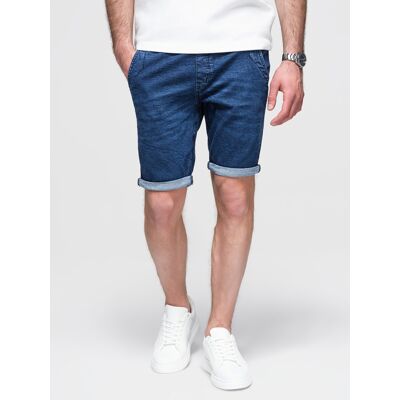 Ombre Men'S Denim Shorts With Rolled Up Leg - Dark Blue Modrá M Ombre Men'S Denim Shorts With Rolled Up Leg - Dark Blue Modrá M
